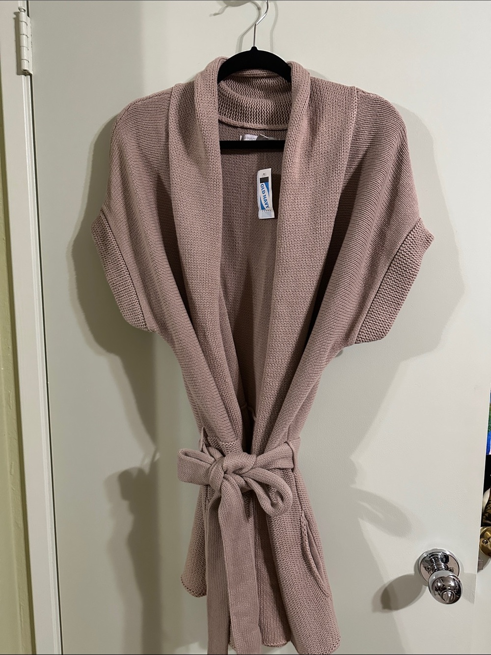 Old Navy Mauve Open-Front Tie-Waist Cardigan